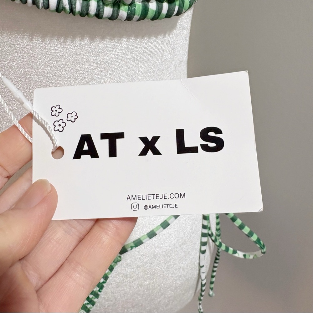 Amelie Teje x Loleia Swim String Bikini Femme in Vert Small Top Medium Bottom - Picture 10 of 16